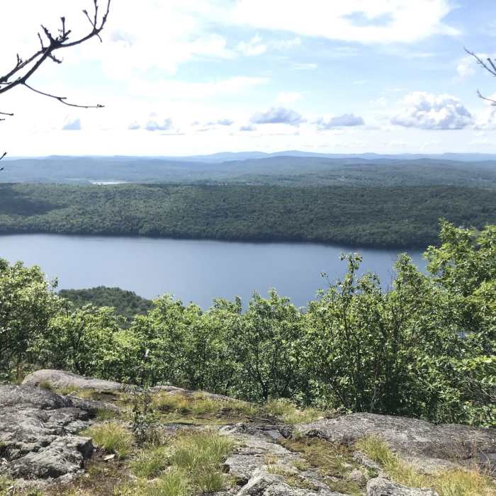 View of Dan Hole Pond from Sentinel Mountain. Near Canaan Mountain Trail