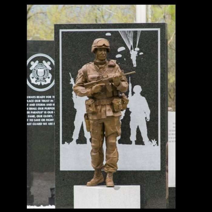 Elizabethtown/Hardin County Veteran's Memorial at Elizabethtown Nature Park. Located at the trail start and finish points. Near Freeman Lake Loop