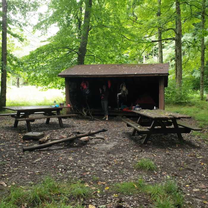 House Log shelter. Not a bad shelter. even a nice communal folding chair left for users to relax on. Near FSR #76