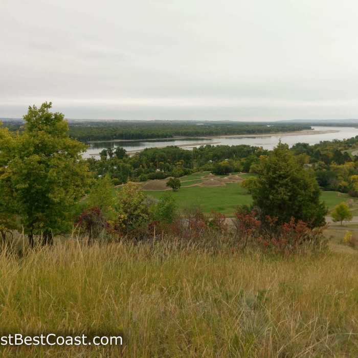 View of On-A-Slant Village and the Heart River Near Hills and Views Loop