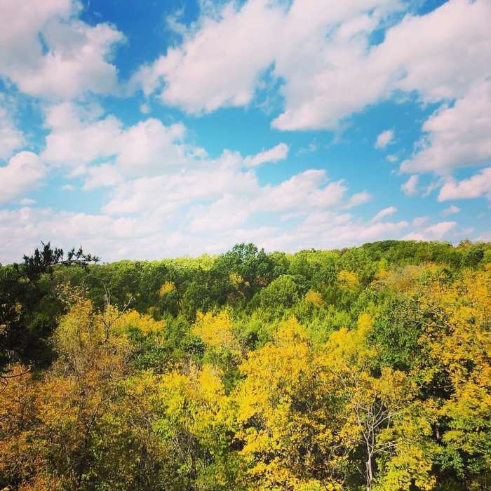 Looking out off of the first bluff you come to, if you take a left at the fork. It doesn’t get much better than this. Near Shooting Star Trailhead Loop