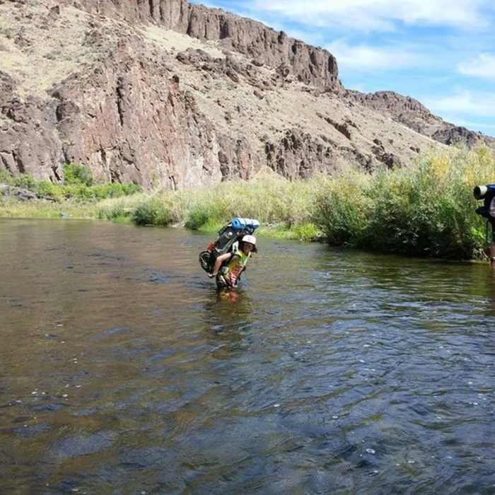 Kids loved it! (upper river crossing). Near Three Forks and a Soak