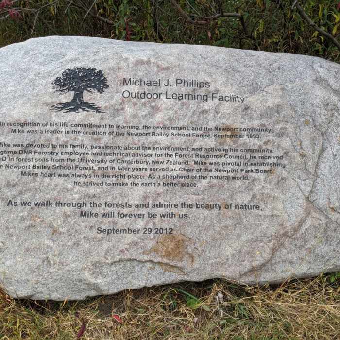 Michael J. Phillips Outdoor Learning Facility information Near Bailey School Forest Trail