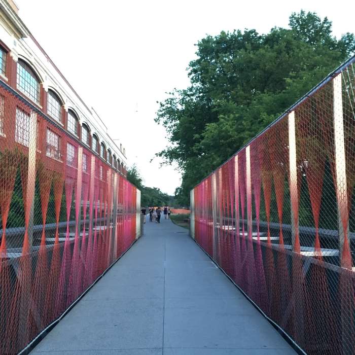 Sometimes even the bridge itself (over Ponce de Leon) gets some artwork! Near Beltline Eastside Trail: Piedmont Park to Krog Street Market