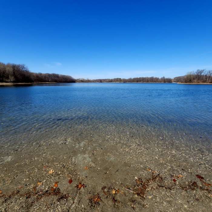 Hyland Lake from one of the picnic spurs. Near Hill Trail