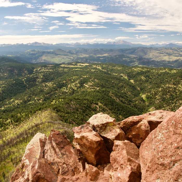 The Continental Divide from Bear Peak in Boulder, CO Near Bear Peak Summit Trail