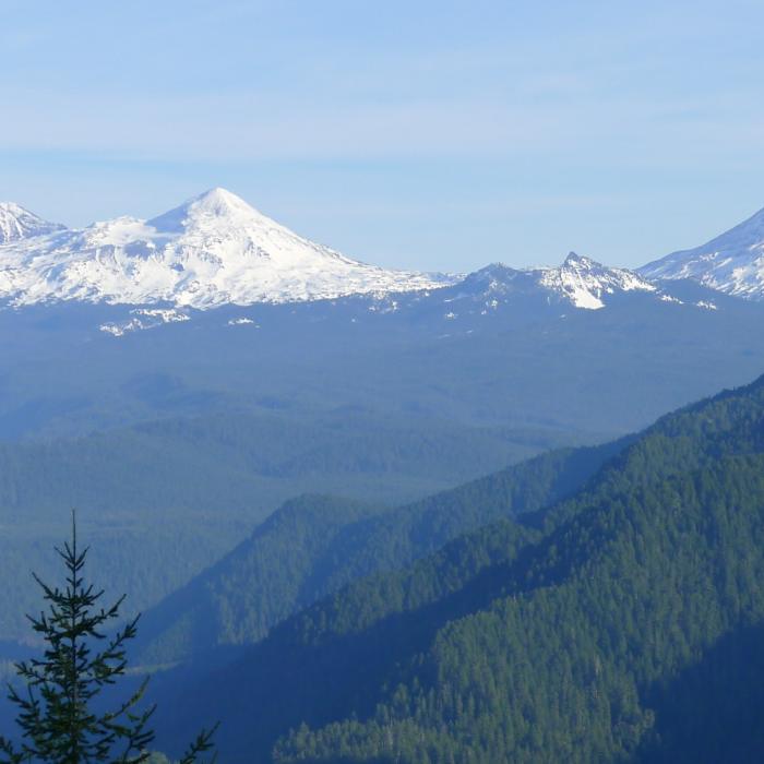 The Sisters from the top of Castle Rock Near USFS Trail #3506 - Castle Rock