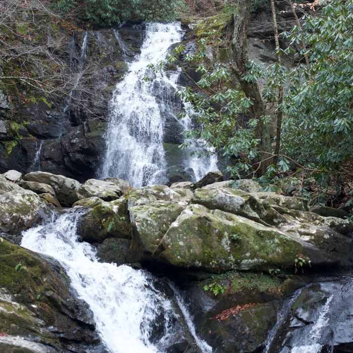 Spruce Flats Falls makes the trip worth it. Near Spruce Flats Falls Trail
