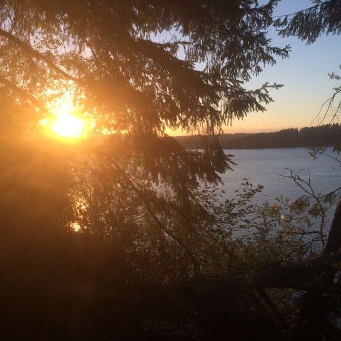 Sunset view from Point Defiance Park Near Outside Loop Trail (Blue Loop)