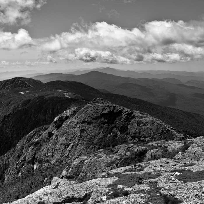 A one of a kind view from the Chin of Mt Mansfield, looking north onto the Long Trail Near Sunset Ridge Out-and-Back
