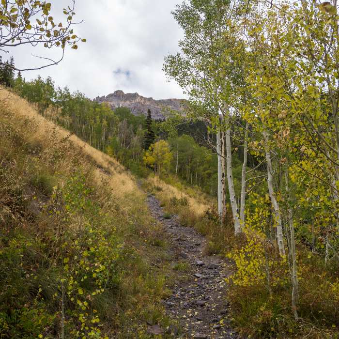 Hiking along the Liberty Bell Trail. Near Liberty Bell Sheridan Crosscut Loop