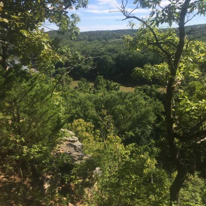 Bluff vier overlooking the Meramec River Near Castlewood State Park Loop