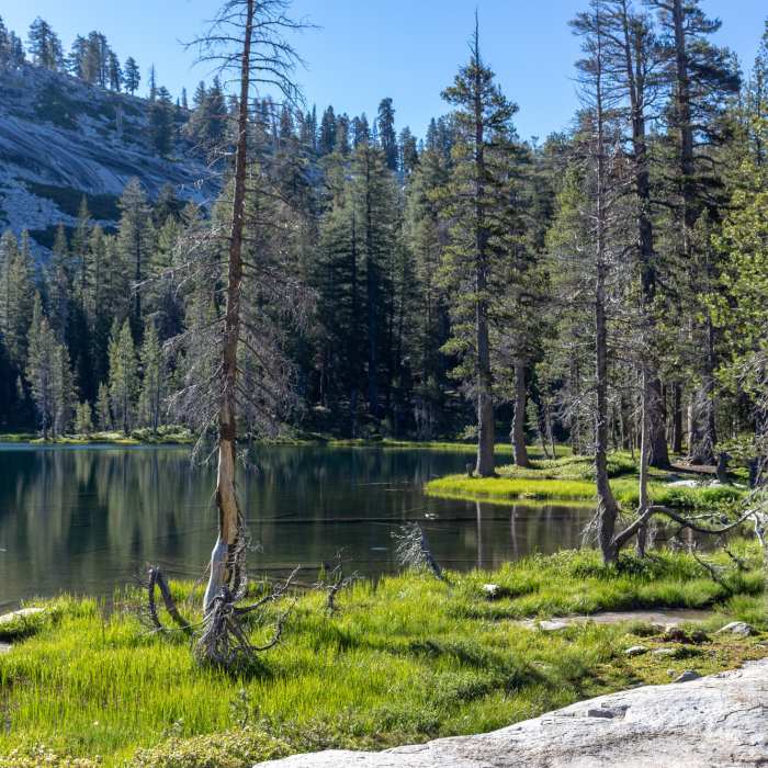 Royal Arch Lake as the sun slowly rises above the Buena Vista Crest Near Royal Arch and Buena Vista Lake Trail