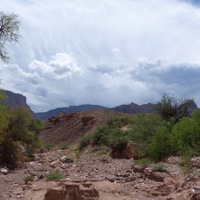 Taken from Tanner beach, with my back to the river. Desert View Tower is (barely) visible slightly left of center of image. Near Tanner