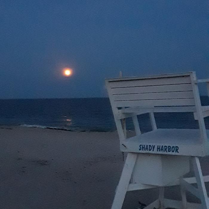 Summer moonrise Near Weekapaug Beach
