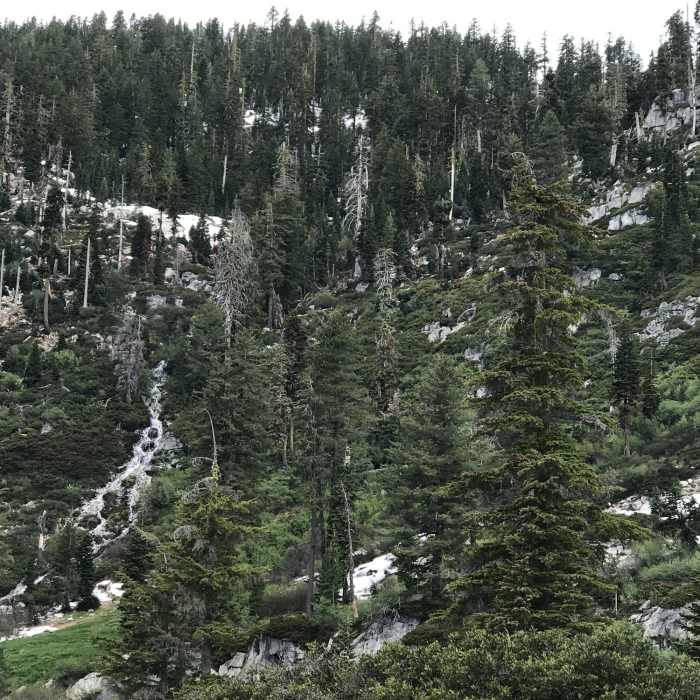 Looking toward Kalmia Pass above Little Lake (L Lake) in Trinity Alps Wilderness Near Little Lake Trail