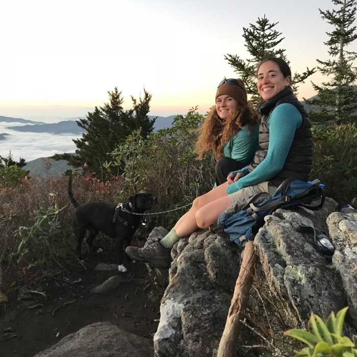 Sitting on a prominent overlook along Woody Ridge Trail after a pre-dawn hike to catch the sunrise. Warmer morning temps. gave way to chilly howling winds up top. 10/15/17 Near Woody Ridge Trail (177)