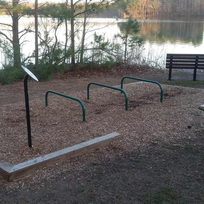 Hurdles Exercise Station Near Oak Grove Lake Park Loop