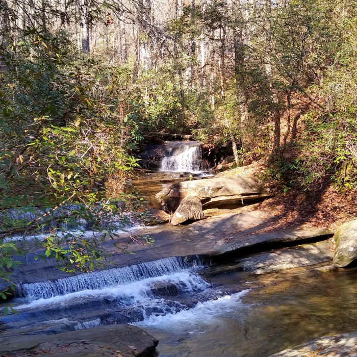 Small waterfall on Carrick Creek. Near Pinnacle Trail to Table Rock Loop