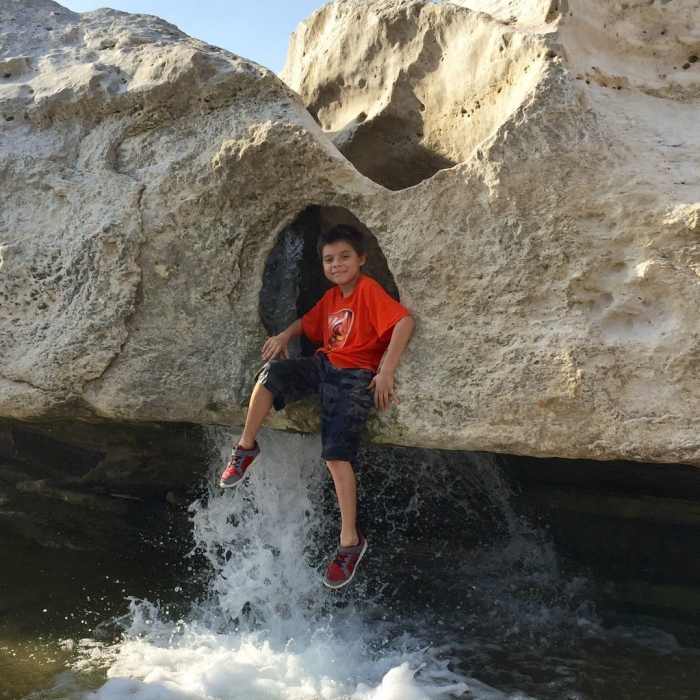 When the water is at low level season the kids love climbing around on the scupltured rocks in the shallows. Near Homestead Trail Loop