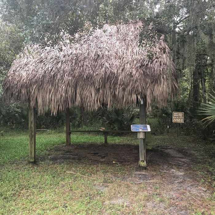 Hut along the path Near Orlando Wetlands Berm Trail