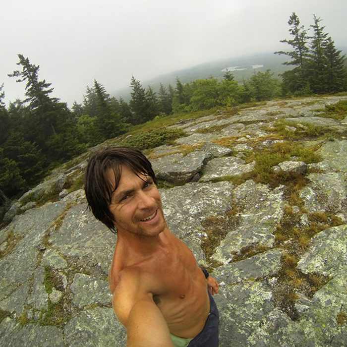This is the summit where there used to be an old fire tower, taken down for safety in 2003. The view is to the SW Near Blue Hill Up and Over