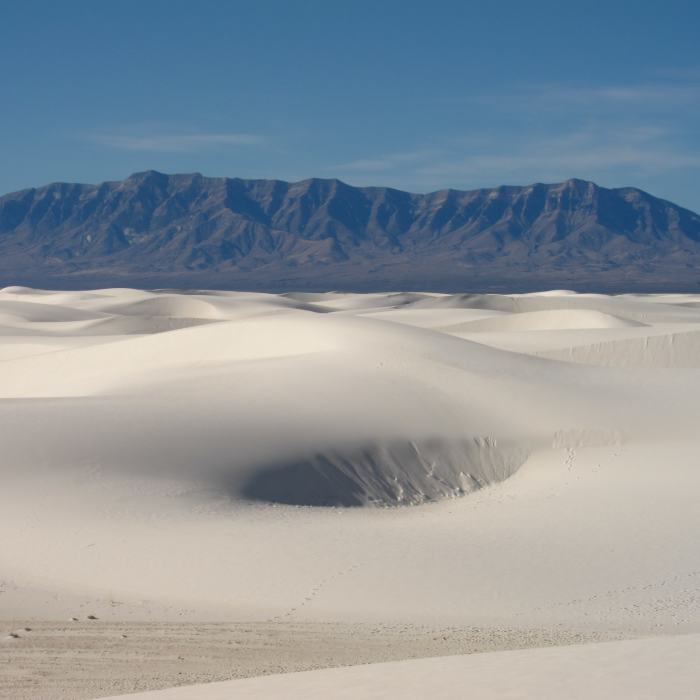 The dunes and the San Andres Mountains. Near Alkali Flat Trail