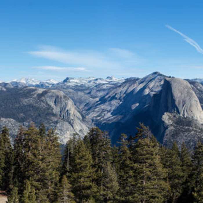 North Dome and Half Dome from Sentinel Dome Near Sentinel Dome Trail