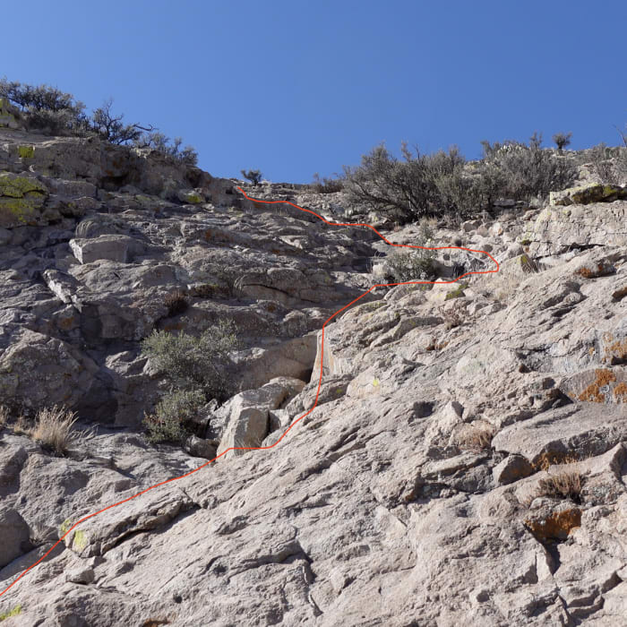 Upper Scramble (25 feet)-rope not needed Near Cookes Peak Trail (Southern Route)