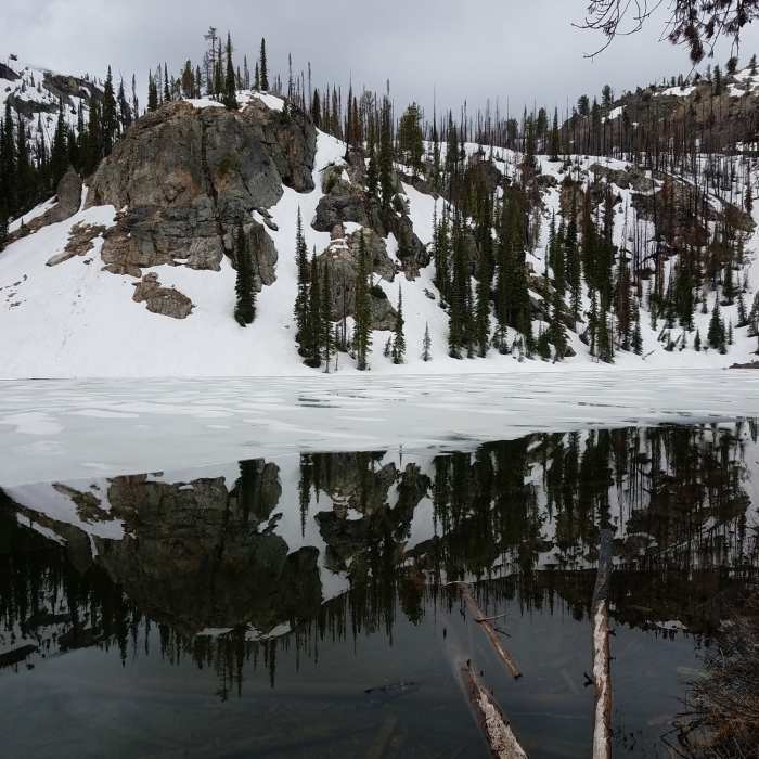 Jennie Lake reflections Near Jennie Lake Trail