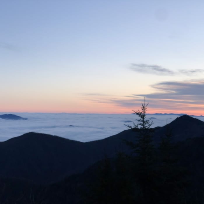 Sunrise on the top of Waterrock Knob Near Waterrock Knob