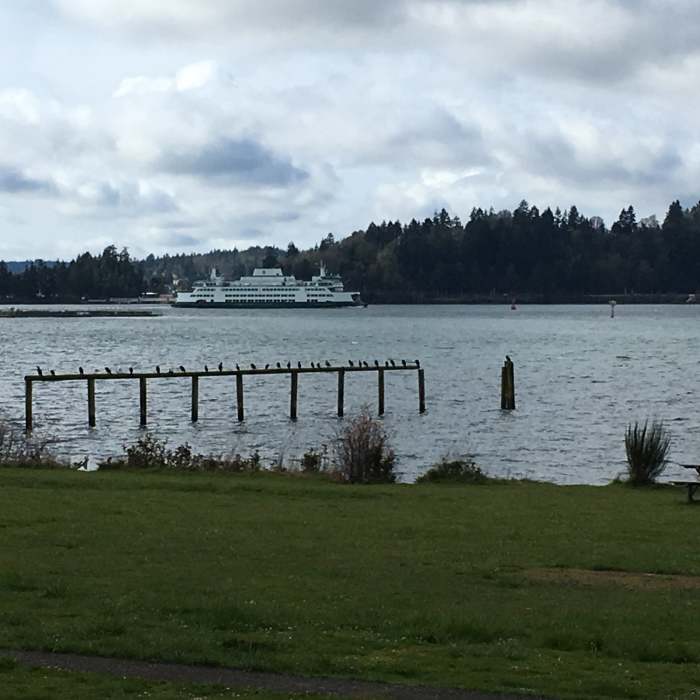 Passing ferry views from the Fort Ward Main Loop Near Fort Ward Main Loop
