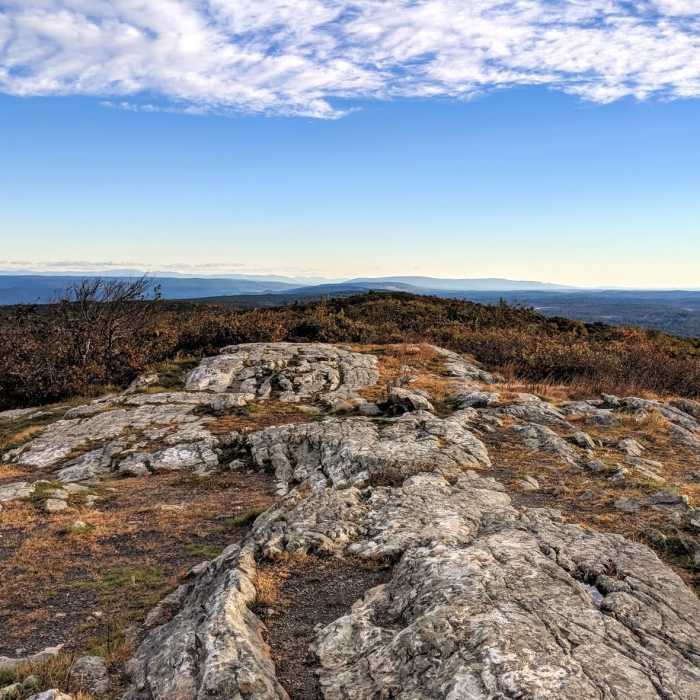 A brisk autumn morning on Monument Trail at the highest point in New Jersey. Near Monument Trail