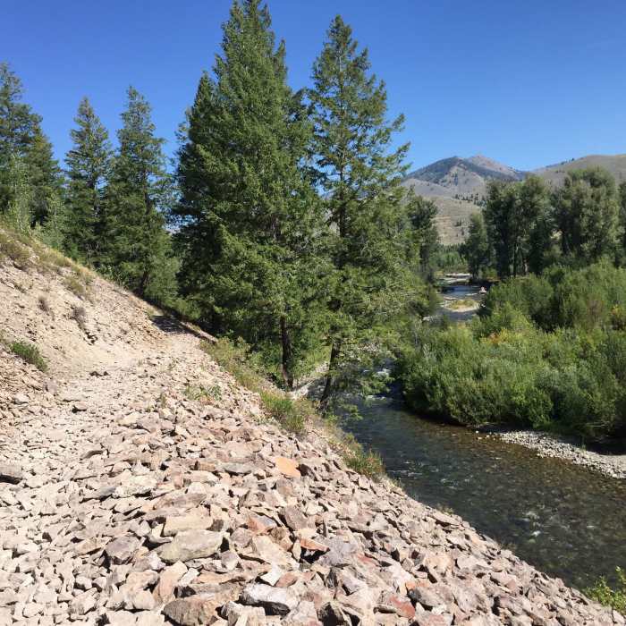 Watch for the rock slide! Down below the Wood River. Near Fox Creek Loop
