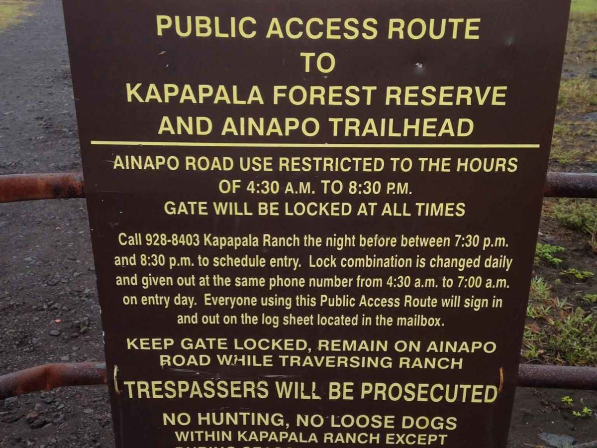 Ainapo Road trail photo