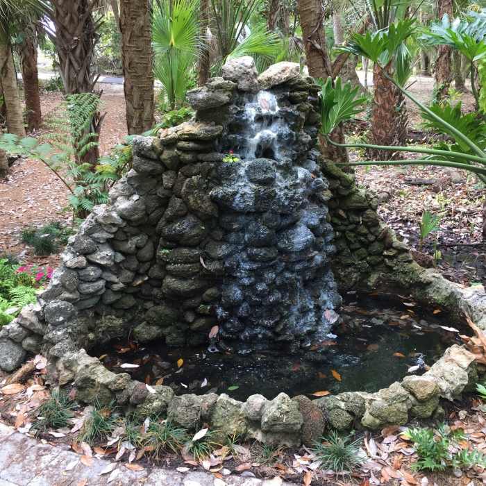 Water feature along one of the many paths. Near Florida Institute of Technology Botanical Garden