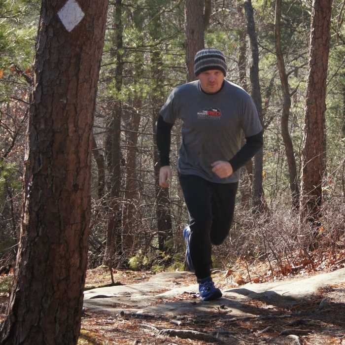 Tackling another roller on the Sheltowee Trace in Red River Gorge Near Pinch-Em Tight Ridge Loop