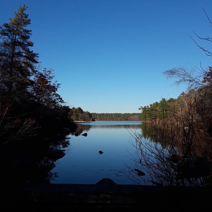 Water level view of the Yawgoog Pond from the southwest corner. Near Yawgoog - BSA