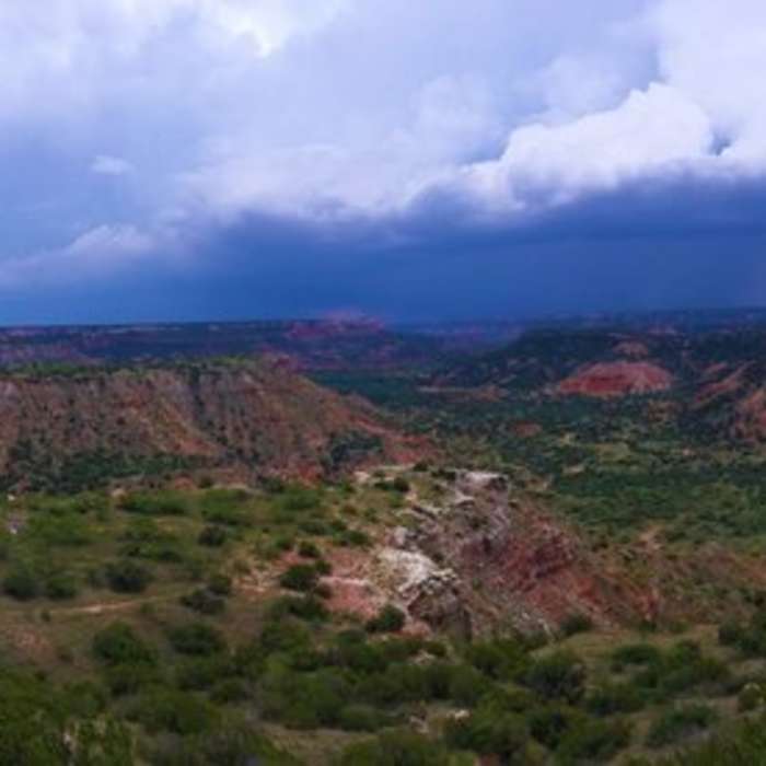 Palo Duro Canyon, with a storm moving in. Near CCC Trail