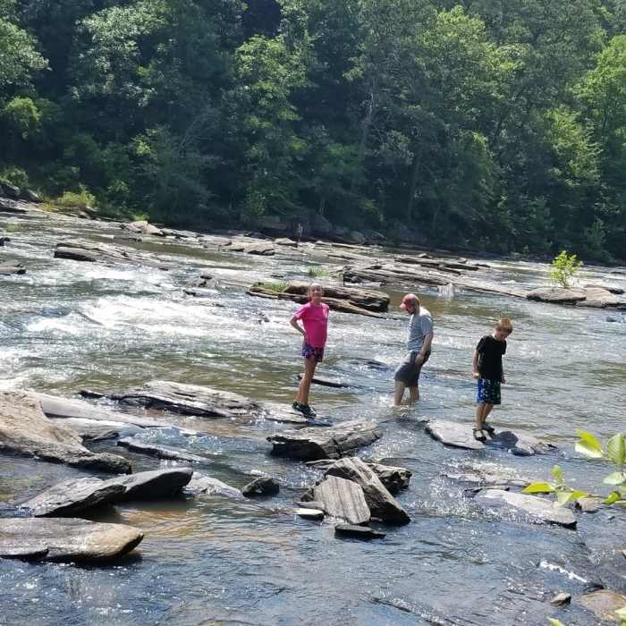 Playing in Spring Creek Near Sweetwater Creek Loop