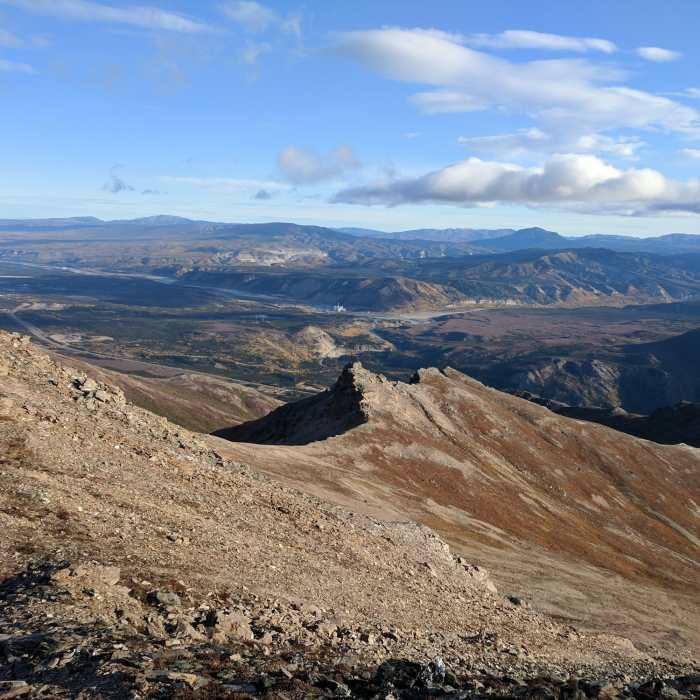 Looking down the ridgeline from near the summit. Near Mount Healy from Bison Gulch