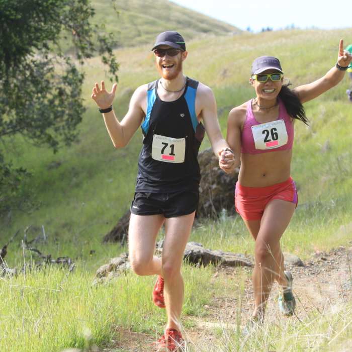 These runners are just about to cross the finish line at Madrone Grove in Mt. Tam State Park. Near Bootjack Trail