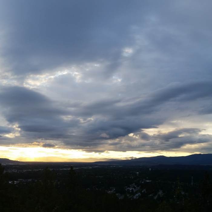 A 360 degree view of the Spokane area from Eagle Peak. Near Eagle Peak Loop