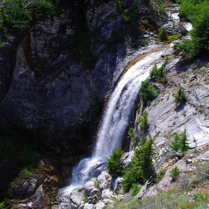 The falls on Adam Creek Near Ice Lake Trail #1808