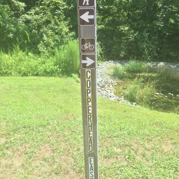 Sign at east end of trail. Near Copperhead Out-and-Back