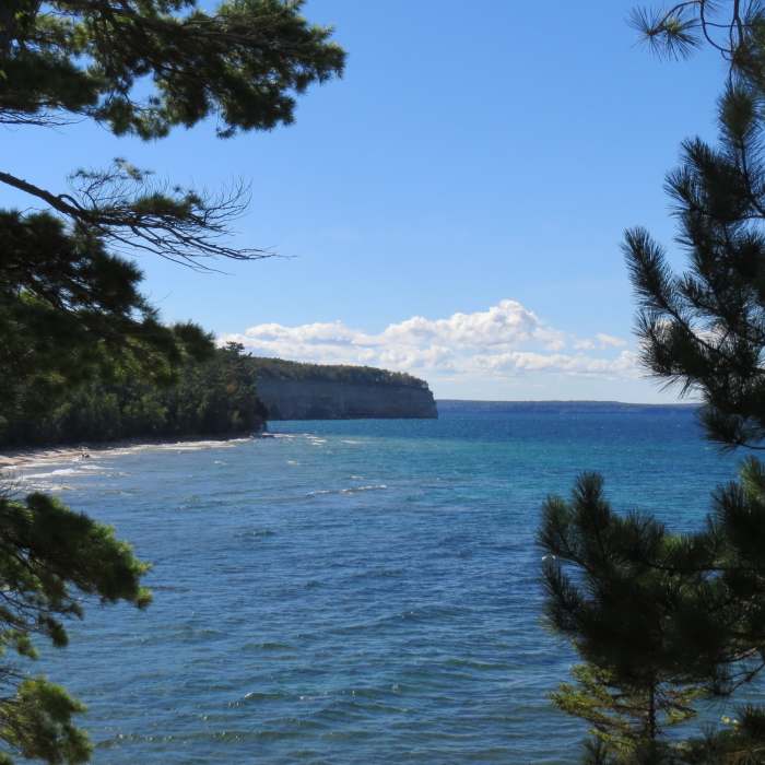 Enjoy a fantastic view of Lake Superior from Mosquito Bluff along the North Country Trail near Munising, Mi. Near Mosquito River Trail
