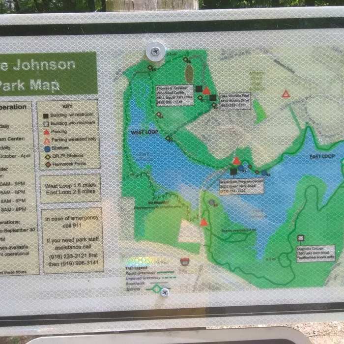 Park map Near Lake Johnson East Greenway Trail