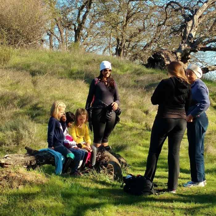 Three generations enjoying the great outdoors on the Quicksilver - McAbee Loop. Near Mine Hill Trail