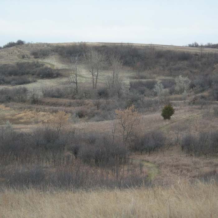 The park's diverse landscape includes prairie, shrublands, and forested ravines. Near North Country Trail Western Terminus Loop