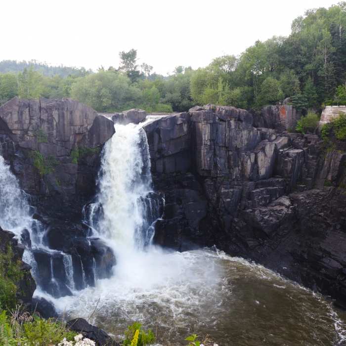 Looking across the falls at Canada. Near Falls Trail
